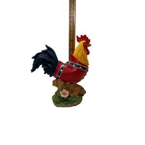 Chalkware chicken in rebel rooster outfit